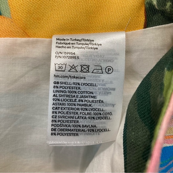 H&M Printed Scene Mini Skirt Asymmetrical Wavy Hem Lyocell Blend Cut-Out Skirt - Picture 11 of 14